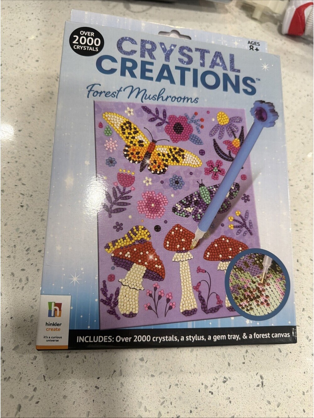 Hinkler Crystal Creations Diamond Art Kit Forest Mushrooms 2000+ Gems NEW